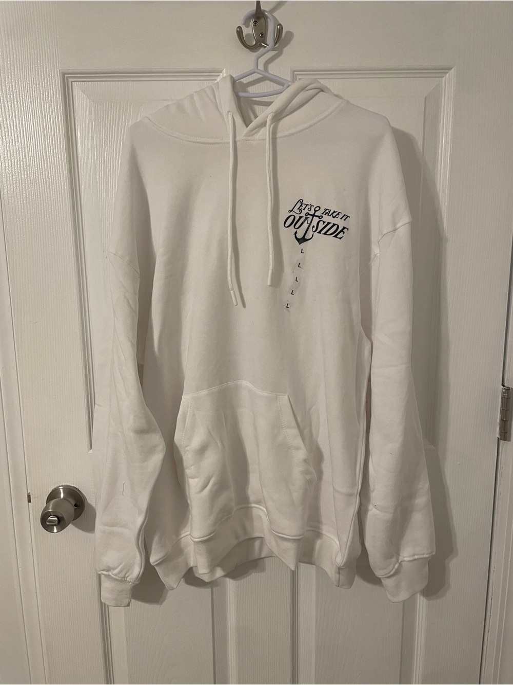 White Graphic Pullover Hoodie - Unbranded